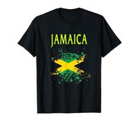 Colores de la Bandera de Jamaica | Vibra de Isla Negra, Dorada y Verde Camiseta gráfica económica