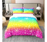 Colores Degradados Funda Nórdica Cama 90 Estrellas Juego de Funda de Edredón Microfibra 135x200 cm y Fundas de Almohada 50x75 cm Muy Suave y Transpirable
