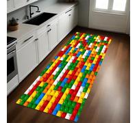 Colores del Arco Iris Alfombras Antideslizantes y Felpudos de Cocina Rompecabezas de Bloques de construcción 50 x 80 cm Antifatiga Duraderas y Lavables para Cocina y Comedor