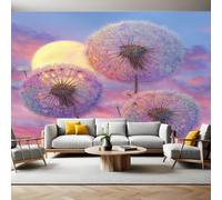 Colores del Arco Iris Murales Decorativos Pared Diente de león al atardecer Papel Pintado 450x315 cm Póster Gigante de Pared Tejido no Tejido Papel de Parede Panorámico Salón Hotel Fondo de TV