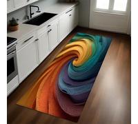 Colores del Arco Iris Tapetes de Cocina Espiral geométrica del Arco Iris Antifatiga, Impermeables, Antideslizantes y Cómodos para Decoración del Hogar y Oficina 50 x 140 cm