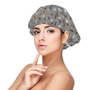 Colores del pelaje del perro bóxer Lindo perro bóxer atigrado Gris,Gorro de dormir de satén ajustable para adultos, de seda, elástico, para dormir, para mujer