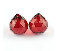 Colores K9 Bola colgante de cristal prisma de cristal Feng Shui Bolas facetadas árbol boda despedida decoración del hotel, rojo oscuro, 40 mm, 1 pieza