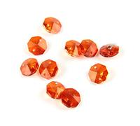Colores normales, 14 mm, 1000 unidades/2000 cuentas de cristal octágono, 1 agujero/2 agujeros, accesorios de bricolaje para colgantes de prisma suelto, naranja, 1 agujero, 2000 piezas