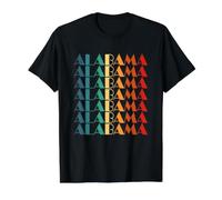 Colores Retro del Estado de Alabama Camiseta gráfica económica, Hombre, Negro, L