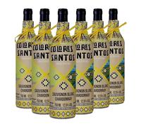 Colores Santos Sauvignon Chardonnay. Vino blanco de Chile. (Caja de 6 botellas, 75 resco, frutal y equilibrado