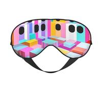 Colores suaves saturados, máscara de ojos de nido de abeja suave para dormir, ideal para hombres y mujeres, viajes, cómoda y ajustable, perfecta para uso en interiores y exteriores