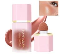 Colorete en crema líquido con aplicador de esponja Colorete mate aterciopelado para un resplandor natural, colorete en crema hidratante para mejillas Rouge Cream Tint Peach Blush (Chocolate)