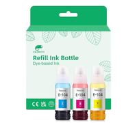 COLORETTO 104 Botella De Tinta Compatible con Epson 104 Multipack (3Pack CMY) para EcoTank ET-14100 ET-2710 ET-2711 ET-2012 ET-2714 ET-2715 ET-1810 ET-2820