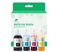COLORETTO 104 Botella De Tinta Compatible con Epson 104 Multipack (4Pack BCMY) para EcoTank ET-14100 ET-2710 ET-2711 ET-2012 ET-2714 ET-2715 ET-1810 ET-2820