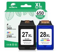 COLORETTO 27XL 28XL Cartucho de Tinta para HP 27 y 28 XL Remanufacturado