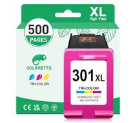 COLORETTO 301XL Color Cartuchos de Tinta para HP 301 XL DeskJet 2050 2540 1510 3055a 3050 3050a 2543 2510 2550 Envy 4500 5530 4508 5532 Officejet 2620 4630 4632 4636 Impresora 301 Tri-Color