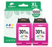 COLORETTO 301XL Color Pack Cartuchos de Tinta para HP 301 XL Tri-Color