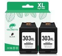 COLORETTO 303XL Cartucho de Tinta 303 Envy Photo 7130 7134 7220 7800 7830 7900 6220 6230 6232 6234 Tango Tango X Impresoras para HP 303 XL Negro Pack