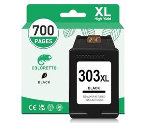 COLORETTO 303XL Negro Cartucho de Tinta para HP 303 XL para Envy Photo 6220 6230 6232 6234 7130 7134 7220 7800 7830 7900 Tango Tango X Impresoras Remanufacturado