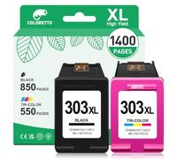 COLORETTO 303XL Tinta para HP 303 XL Negro y Color Envy Photo 6200 6220 | ENVY Inspire 7220e 7221e 7224e 7920e 7921e 7924e ENVY Photo 6230 6232 6234 6252 6255 6258 Tango X Impresoras para HP 303 XL