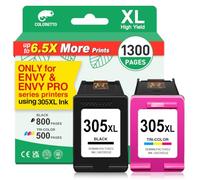 COLORETTO 305XL Tinta para HP 305 Envy 6030e 6020e 6420e 6430e 6022e 6400e | HP 305 Envy 6432e 6000 6020 6400 6430 Tinta Impresora para HP 305 XL Negro y Color Cartuchos hp 305