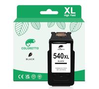COLORETTO 540XL (1 Negro) Cartucho de Tinta para Canon PG-540XL Compatible con pixma MG3650s MG3650 MG3550 MG4250 MG3600 MG3150 MG3250 MG2250 MG2150 TS5150 TS5151 MX475 MX395 Impresora Remanufacturado