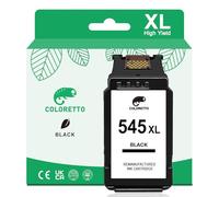 COLORETTO 545XL Negro Tinta para Canon PG-545XL Compatible con pixma MG2556S TS3150 TS3350 TS3151 TS205 TS305 MG2550s MG2550 MG2950 MG2540 MG MG3052 TR4551 TR4550 MX495 Cartuchos 545 XL Negro