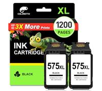 COLORETTO 575XL Tinta para Canon 575 Negro TR4750i TR4751i TR4755i TR4756i | PG-575XL con canon pixma TR4755i TS3750i TS3751i TS3752i TS3550i TS3551i i Impresora (2 Negro) Combo Pack cartuchos 575 XL