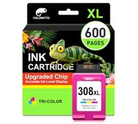 COLORETTO Cartucho 308XL remanufacturado para HP, Tricolor | Para HP DeskJet series 2900/4300 y ENVY 6100/6500, incluidos modelos e HP+.