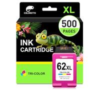 COLORETTO Cartucho 62XL remanufacturado para HP, Tricolor