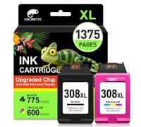 COLORETTO Cartuchos 308XL remanufacturados para HP, Negro + Tricolor | Para HP DeskJet series 2900/4300 y ENVY 6100/6500, incluidos modelos e HP+.