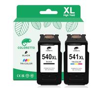 COLORETTO Cartuchos de Tinta PG-540XL CL-541XL Cartuchos de Tinta para Canon 540 541 XL Compatibles con pixma MG3650S MG3650 MG3250 MG3150 MG2250 MX535 MX475 TS5150 TS5151 Negro y Color 540xl y 541xl