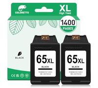 COLORETTO Cartuchos de tinta remanufacturados de repuesto para HP 65XL 65 XL Combo Pack N9K04AN para Envy 5055 5052 5058 DeskJet 3755 2655 3720 3722 3723 3752 3758 2652 2624 alto rendimiento (2 Negro