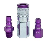 ColorFit MegaFlow - Juego de acopladores y enchufes (3 piezas), color morado