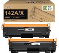colorfly 142A W1420A Tóner con Chip Compatible con HP 142A 142X W1420X para HP LaserJet MFP M140w Toner M110w M110 MFP M140 MFP M139w M139 (2 Negros)