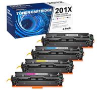 colorfly 201X Cartuchos de tóner Compatible con HP 201X 201A CF400X CF400A Multipack Toner para HP Color LaserJet Pro MFP M277dw Toner M277 M252dw M277n M274n M252n M252 M277c6 ,Paquete de 4