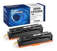 colorfly 205A Tóner Compatible con HP 205A CF530A CF531A CF532A CF533A para HP MFP M181fw Tóner para Color LaserJet Pro MFP M180n M181FW M180NW M180FW M181N M154A, 2 Negros