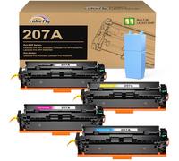 colorfly 207A W2210A Tóner con Chip Compatible con HP 207A 207X Tóner para HP Color Laserjet Pro MFP M283fdw MFP M282nw MFP M283fdn M255dw M255nw ( Negro Cian Amarillo Magenta 4-Pack )