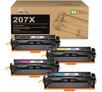 colorfly 207X MFP M283fdw Tóner Compatible para 207X 207A para HP Color LaserJet Pro MFP M283fdw Tóner para HP Color LaserJet Pro M255dw M282nw M283fdn M255nw W2210X W2211X W2212X W2213X (4 Pack)