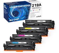 colorfly 219A 219X Toner 4-Pack Kompatible Ersatz für HP 219A 219X für Color Laserjet Pro MFP 3302FDW 3302SDW 3302FDN 3302FDNG 3302FDWG 3302SDWG 3202DN 3202DW W2190A Schwarz Cyan Magenta Amarillo, no