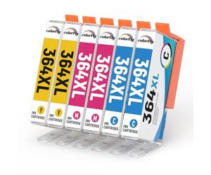 colorfly 364XL Cartuchos de Tinta Compatible para HP 364 XL para HP Photosmart 5520 6520 5510 6510 7510 7520 5514 5524 para Deskjet 3070A 3520 para Officejet 4620 4622 (2 Cian 2 Magenta 2 Amarillo)