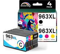 colorfly 963XL Cartuchos de Tinta Compatible con HP 963 963 XL Cartuchos de Tinta Compatible con HP Officejet Pro 9010 9012 9013 9014 9015 9016 9018 9019 9020 9022 9025 (4 Pack with Chip)