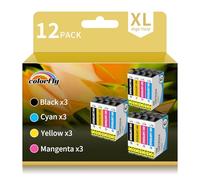 colorfly Cartucho de Tinta Compatible con E604XL para Expression Home XP-2200 XP-2205 XP-3200 XP-3205 XP-4200 XP-4205, Workforce WF-2910DWF WF-2930DWF WF-2935DWF WF-2950DWF (12 Paquetes)