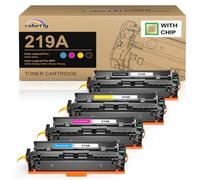 colorfly Tóner 219A W2190A con Chip Compatible con 219A 219X W2190X para HP 219A 219X para HP Color LaserJet Pro MFP 3302FDWG MFP 3302SDWG 3302FDNG para tóner (4 Unidades)