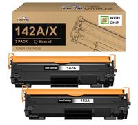 colorfly Tóner de 142 A con chip compatible con HP 142A W1420A 142X W1420X para HP LaserJet MFP M140w Toner M110w M110 MFP M140 MFP M139w M139 (2 negros)