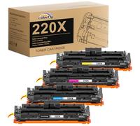 colorfly Tóner W2200X 220X 220A (con Chip) Compatible con HP 220X Recambio para HP Color LaserJet Pro MFP 4302dw 4302fdw 4302fdn 4202dn 4202dw W2200X W2201X W2202X W2203X, 4 Pack