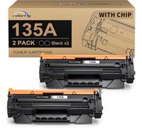 colorfly W1350A 135A con Chip Tóner de Repuesto para HP 135A W1350A 135X W1350X LaserJet MFP M234dw M234sdw M234sdn M234dwn M209dw M209dwn M234 M209 (2 Negro)