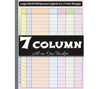 Colorful 7 Column Multipurpose Log Book: Large Customizable Record Book with Color-Coded Columns | All-in-One Tracker for Work, Home & Business | ... Columnar Ledger | 8.5 x 11 Inches, 80 Pages