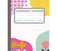 Colorful Abstract Floral Notebook: College-Ruled Writing Journal 7.5x9.25", 120 Pages, Modern Pastel Flower Design for School, Work, or Personal Use
