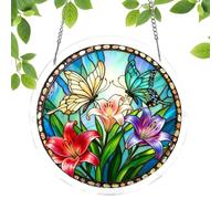Colorful Acrylic Suncatcher, 2D Animal Puzzle Wall Decor, Chain Hanging Window Pendant with Light Reflective, Transparent Art Panel, Home Decor with Artistic Style, Indoor Outdoor Accent for Bedroom