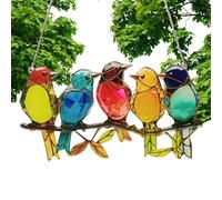 Colorful Acrylic Suncatcher, Bird Perch Ornament, Window Hanging Decor with Light Catching, Shatterproof Sun Catcher, Hanging Ornament with Vibrant Design, Decor Accent for Window Balcony