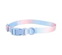 Colorful Adjustable Dog Collar | Sturdy Polyester, Neck Protection | Pet Collar for Outdoor Walks/Daily Decoration | 2 - Color Webbing Design (Rosa Azul)
