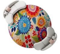 Colorful Alfombra Redonda con patrón Brillante Elegante Floral Lavable, Alfombras para Sala de Estar de Pelo Corto, 100 cm para Pasillo Cama Comedor alfombras de Suelo Que no se