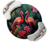 Colorful Alfombra Redonda con patrón Naturaleza Plantas Animales Flamencos Lavable, Alfombras para Sala de Estar de Pelo Corto, 120 cm para Pasillo Cama Comedor alfombras de Suelo Que no se